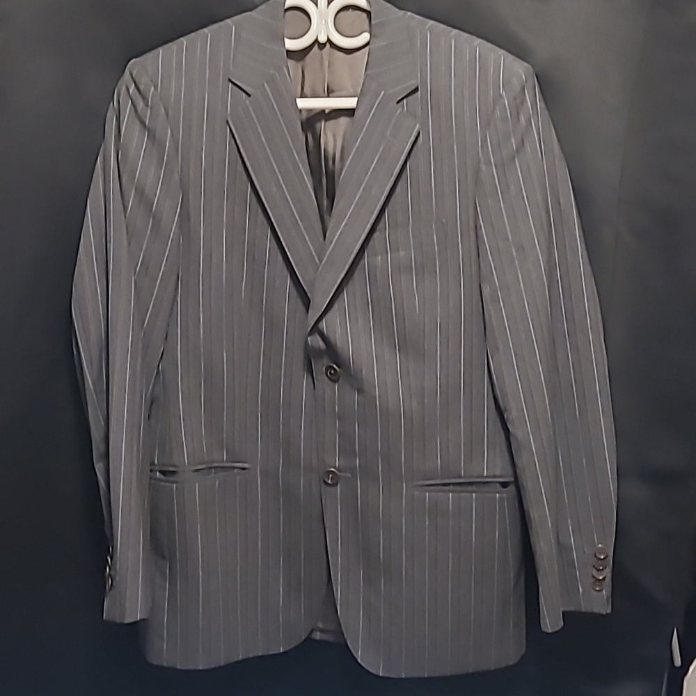 💣ZARA grey pin stripe Mens suit jacket usa 38